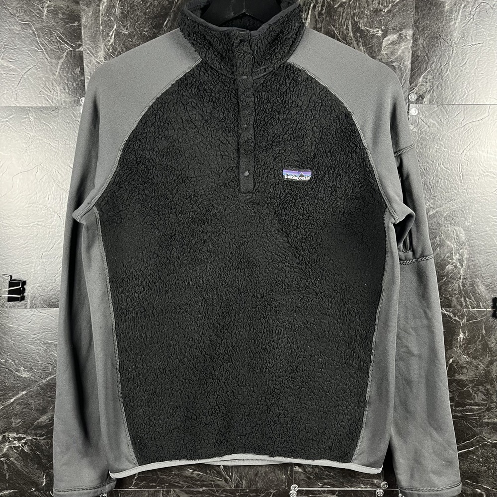 Patagonia Men's Black Los Lobos Snap Fleece Jacket Small